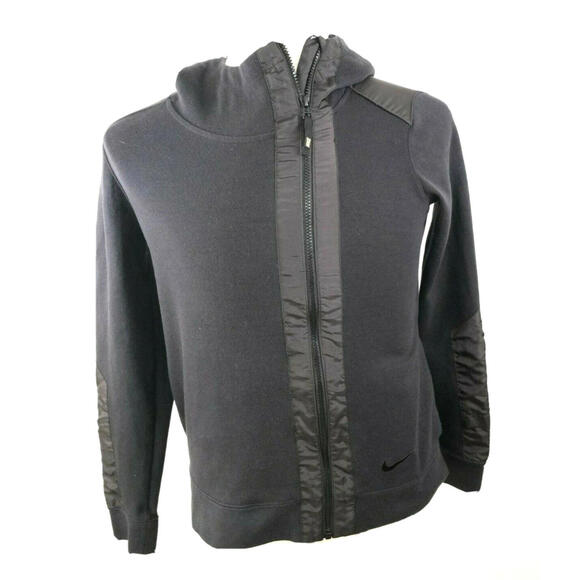 Nike Womens Soft Shell Full Zip Solid Black Hoodie Sweater Coat Jacket Medium - Picture 1 of 10